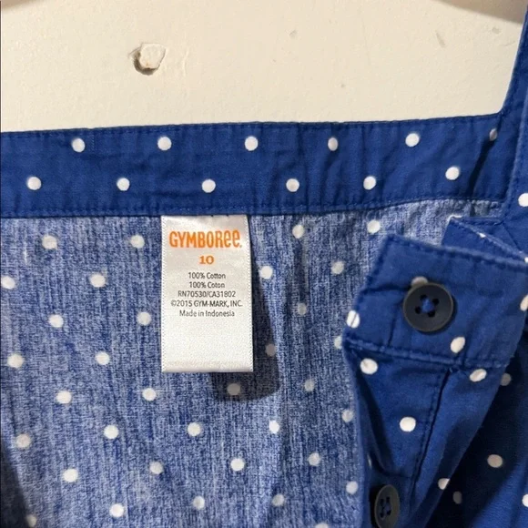 Gymboree Navy Dress with White Dots and Belt - Picture 2 of 2